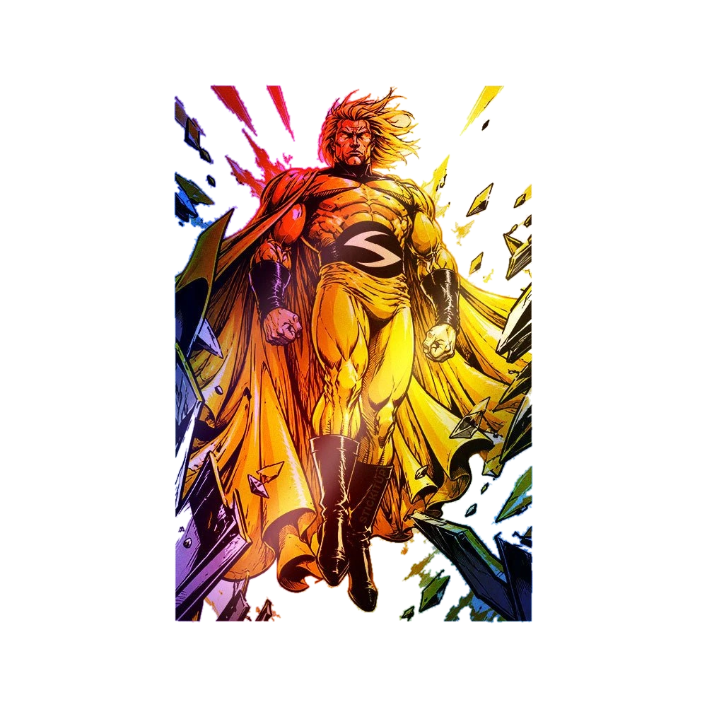 Golden Figure Glow Holographic Stickers